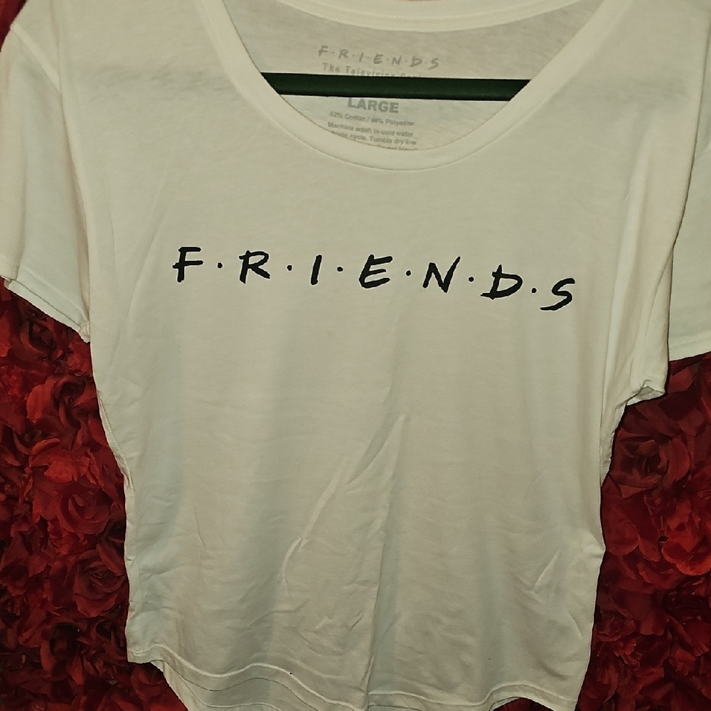 FRIENDS Logo White Tee Size Large LIKE NEW